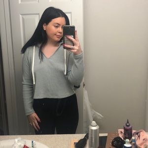 light blue crop sweatshirt